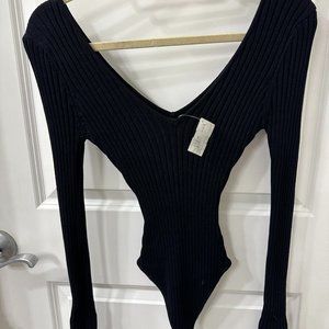 Hera Collection - Black Ribbed Bodysuit